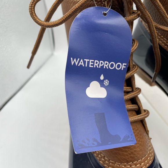 JBU Women's Maplewood Water-Resistant Mid Calf Lace-up Duck Boots, Navy Size 6.5 - Picture 9 of 9